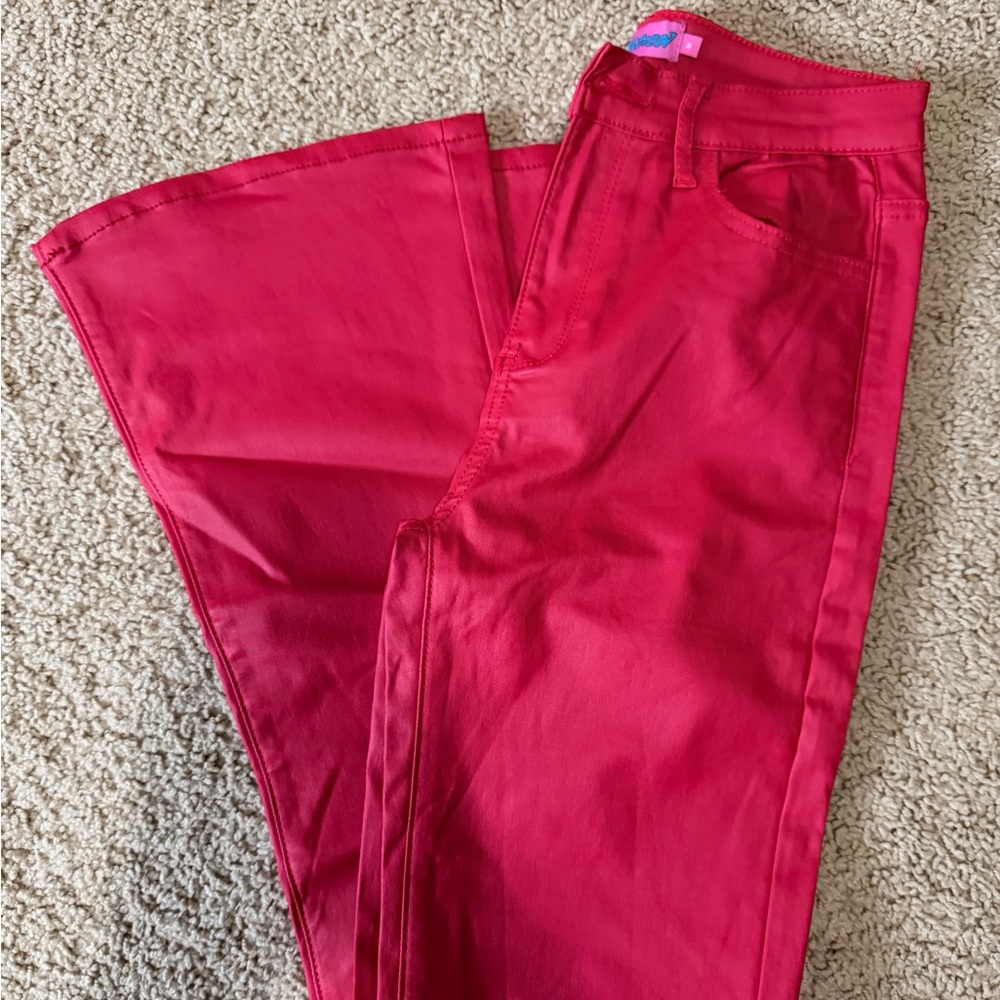 Edikted Red Flare Jeans